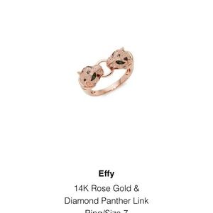 14K rose gold EFFY panther diamond ring